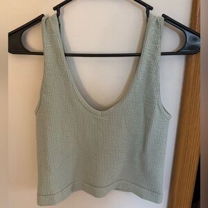 Light blue waffle knit tank top.